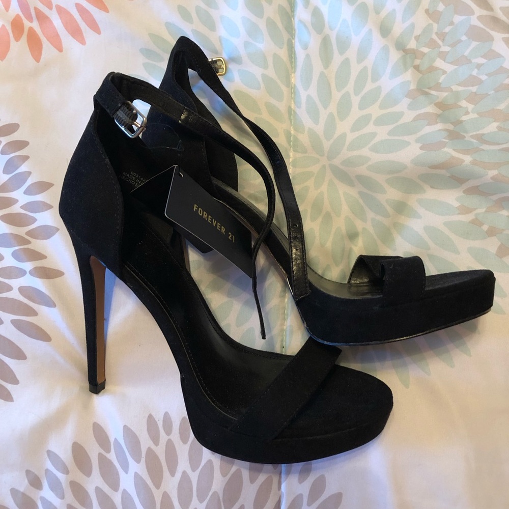 Black strappy heels